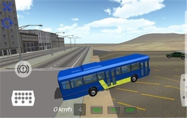蓝色公交巴士驾驶