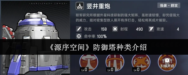 源序空间防御塔种类有什么-源序空间防御塔种类介绍